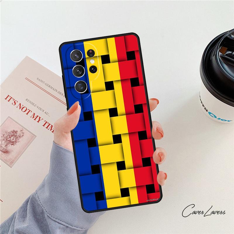 

Чехол для телефона Флаг Румынии Для Samsung Galaxy S24 S25 S23 S22 Ultra Note 10 20 Plus S20 S21 FE Чехол Note10 Pro(Plus)
