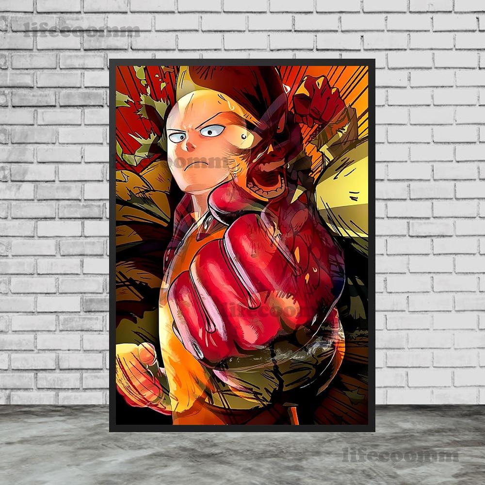 One Punch Man Janos, Saitama Hot Blooded Animație Poster și imprimare Decor Artă de perete Pânză Pictură pentru camera de zi Imprimare artistică fără cadru