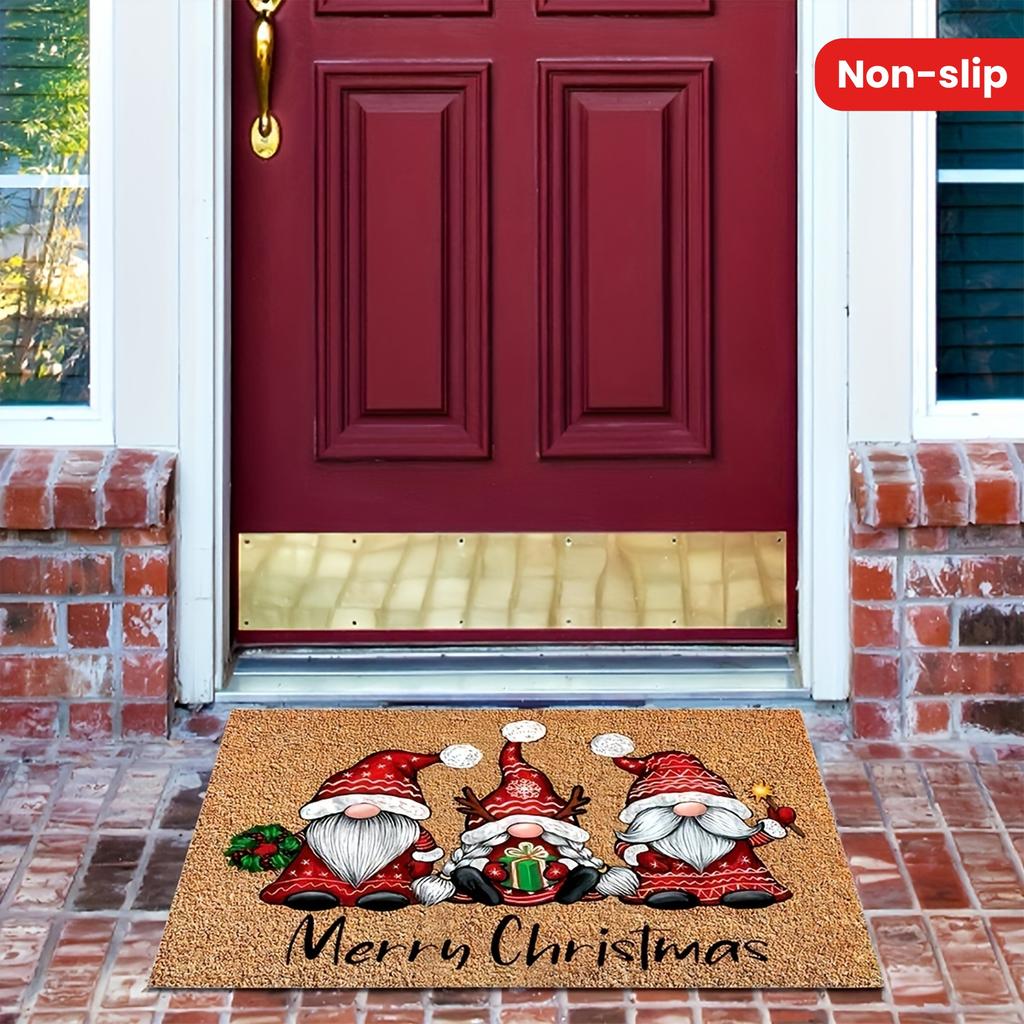 1pc Three Santa Claus Doormats Festive Floor Mat Living Room Rug For Bedroom Welcome Mat Outdoor Rug Christmas Rug