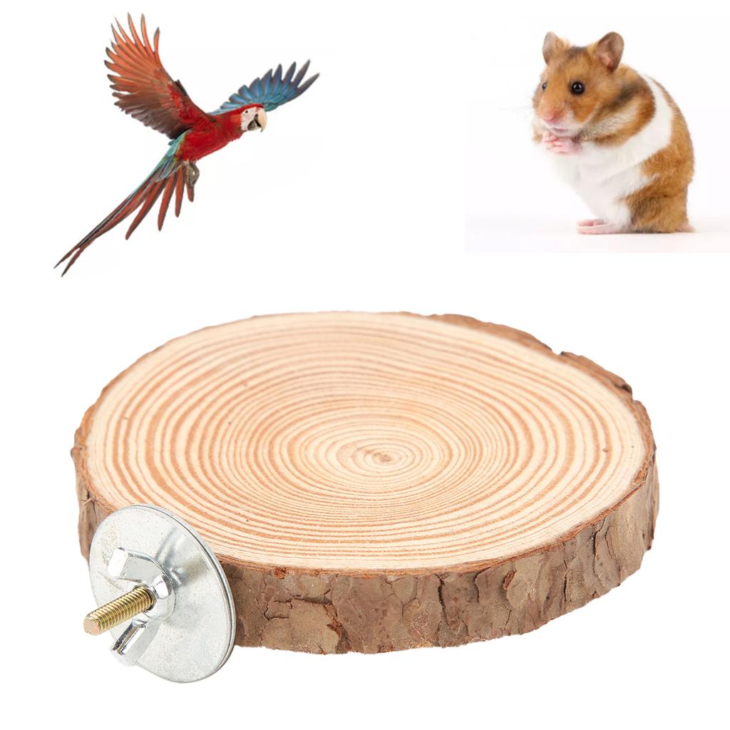Birds Round Perch Natural Wooden Stand for Cage Birds Parrots Biting Standing