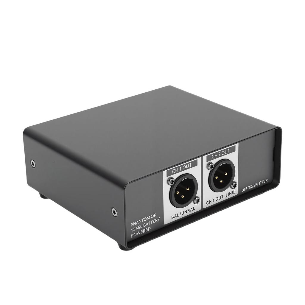 Active DI Box 2 Channel to Balanced XLR Output Multifunction Direct Box for Stage Guitar DJ Controller