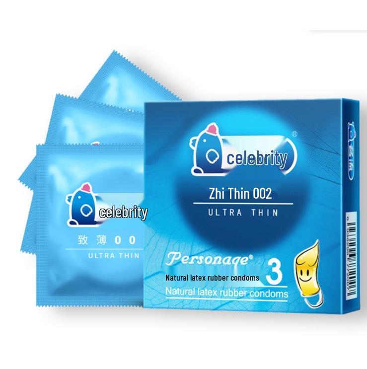 Celebrity Ultra-Thin G-Spot Condoms, Ice & Fire Combo, Small Size, Large Particles, Black