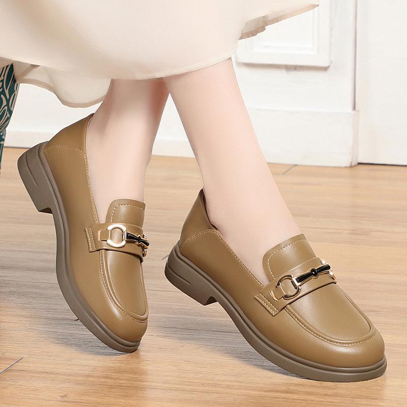 

Модные новые весенне-осенние популярные модные элегантные женские мокасины на толстой подошве с высоким каблуком из металла с декоративным увеличением высоты 41 абрикосовый