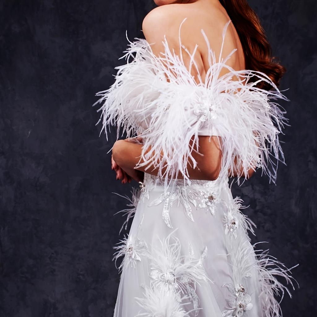 Feather1M Ostrich Feathers Trim High Quality 8-10cm Feather Ribbon Fringe DIY Sewing Dress Clothes Decorations