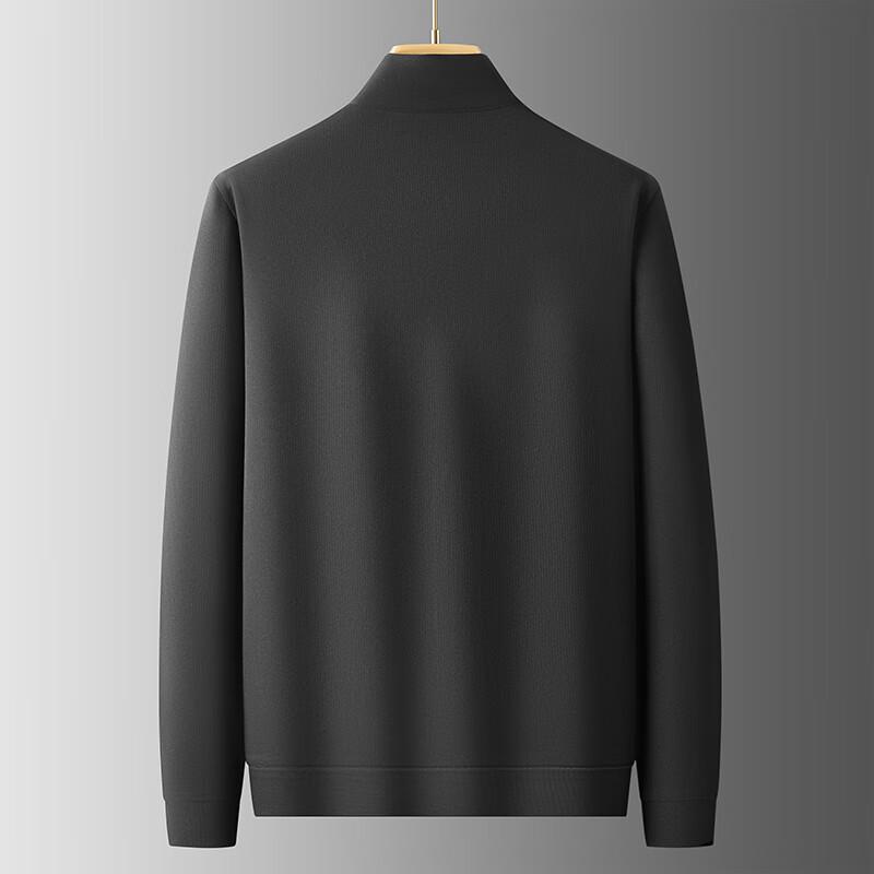 Dibinze Men's Plus Size Casual Zipper Stand Collar Sweatshirt