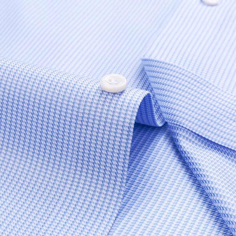 FIRS Men's 200-Thread Count Non-Iron Pure Cotton Business Houndstooth Long-Sleeve Shirt