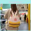 Cute Cartoon Bee Capybaradesign Children Backpack With Plush Pendant For Daily Use