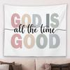 Christian Boho Wall Tapestry Hanging For Bedroom, Bible Verse God Is Good All The Time Tapestry, Abstract Colorful Religious