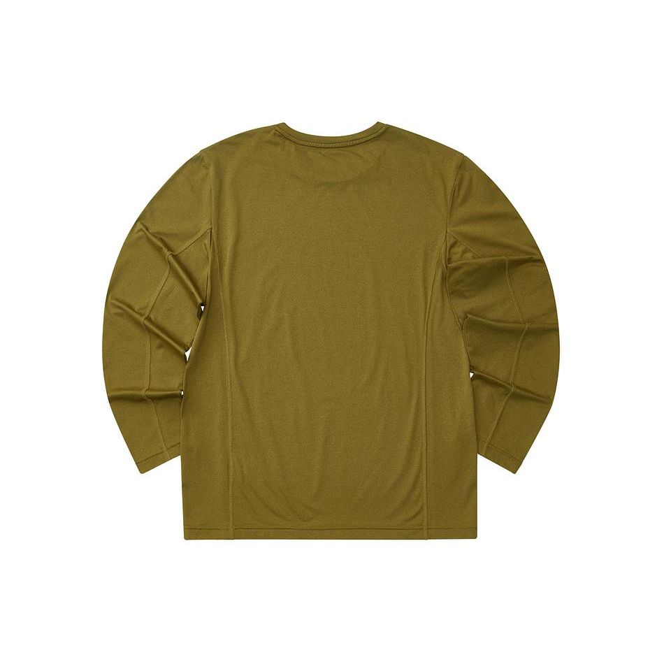 Skechers Solid Color Round Neck Pullover Loose Long Sleeve T-Shirt Men Tops Olive-Gray L224M002-0402