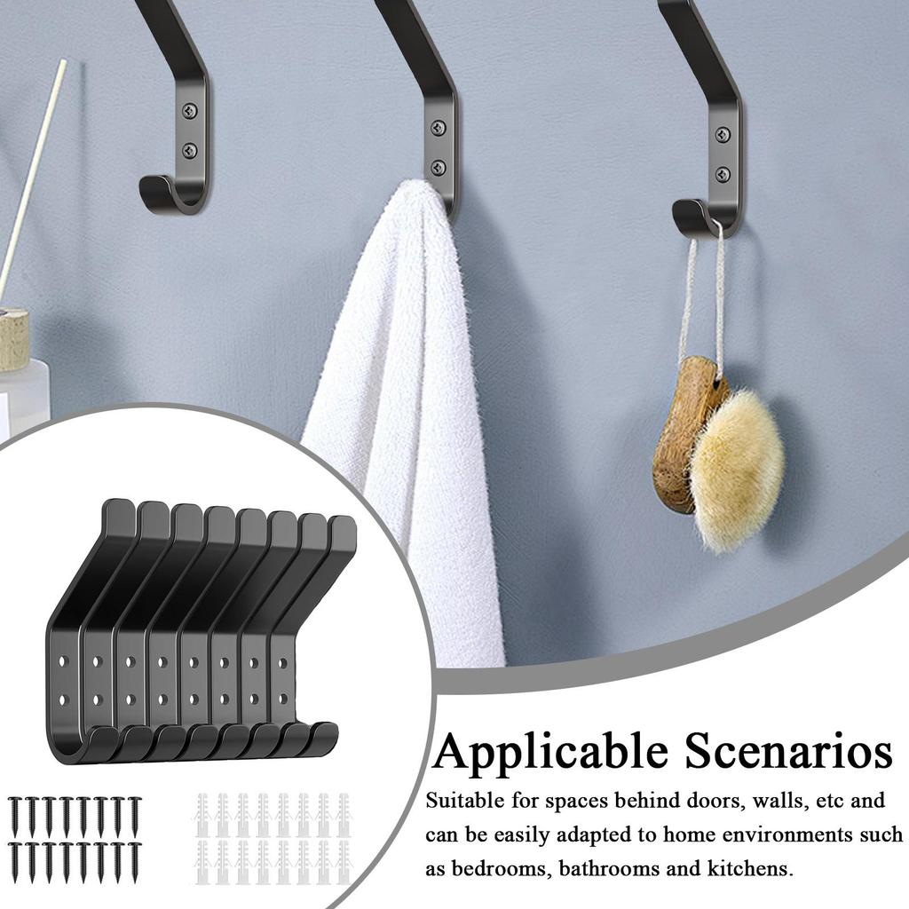 Coat Hooks Wall Mount 8 Pieces Stainless Steel No Drill Coat Hanger Wall Mount Hook Rack For Home Bedroom Living Room Kitchen