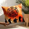 Firefighter Department Logo Rescue Soft Cute Pillow Case Linen Cushion Covers For Decorative