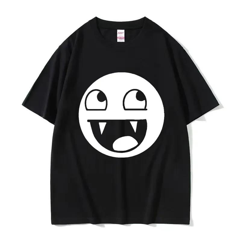 LOL Face Graphic T Shirt Y2K Meme Funny Goofy Smiley Streetwear Mens XS-XXXL 4XL