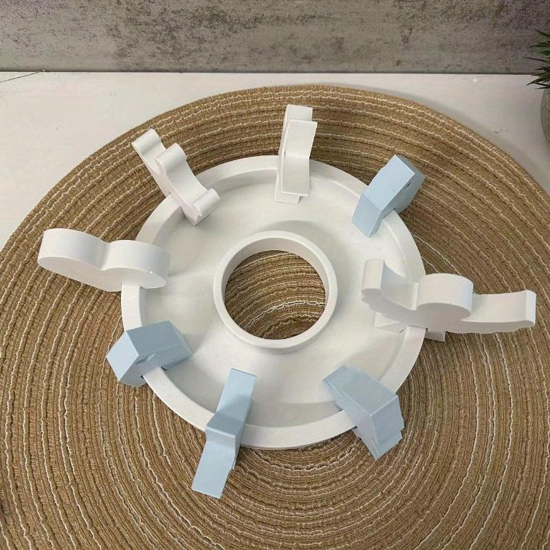 Angel House Concrete Pottery Molds Christmas Decoration Plug-in Heart Star Tree Gypsum Silicone Mold Round Tray Casting Making