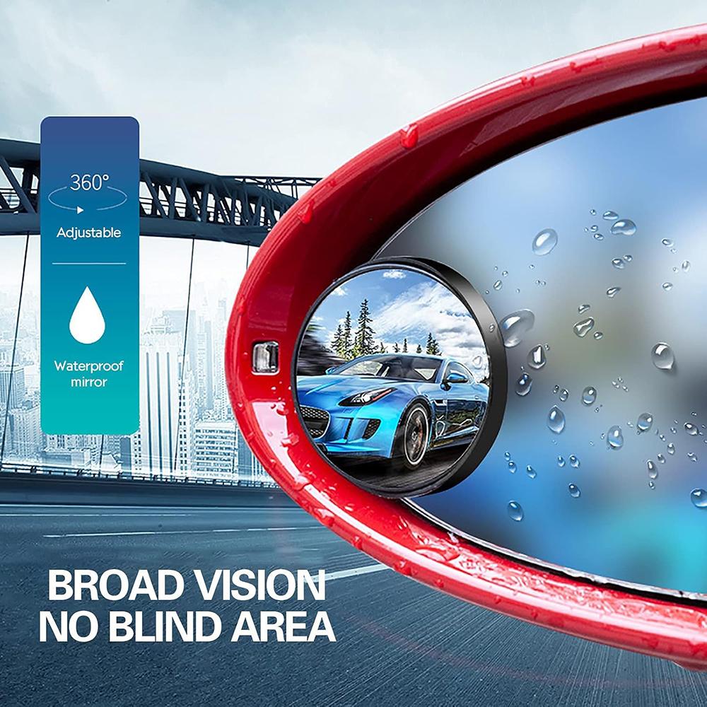 2Pcs Adhesive 360 Grad Blind Spot Auto Rückfahrhilfe Rückspiegel Kleine Runde Spiegel