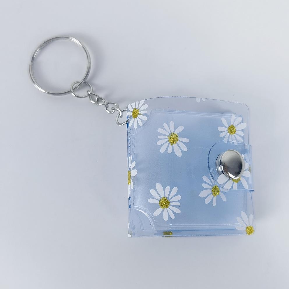 Mini 1-2 Inch Photo Album with Keychain and Stickers for Children's Memories