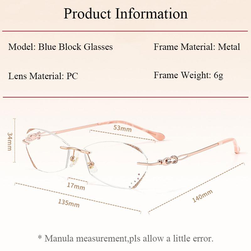 Fashion Anti Blue Rays Glasses Women +4.00