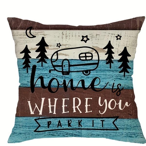 1/4pcs Rustic Farmhouse Camping Throw Pillow Covers Camper Themed Decorative Pillow Cases for Outdoor Indoor Home Decor