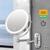 Double-sided Wall Mounted Makeup Mirror 360° Rotating Telescopic Makeup Mirror  Bathroom