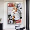 Marilyn Monroe's Oil Painting In Newspapers Fashion Sexy Women Posters Oil Painting Posters Home Decoration Wall Art Printing