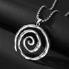 Ladies Fashion Simple Swirl Geometric Thread Circle Pendant Necklace Jewelry