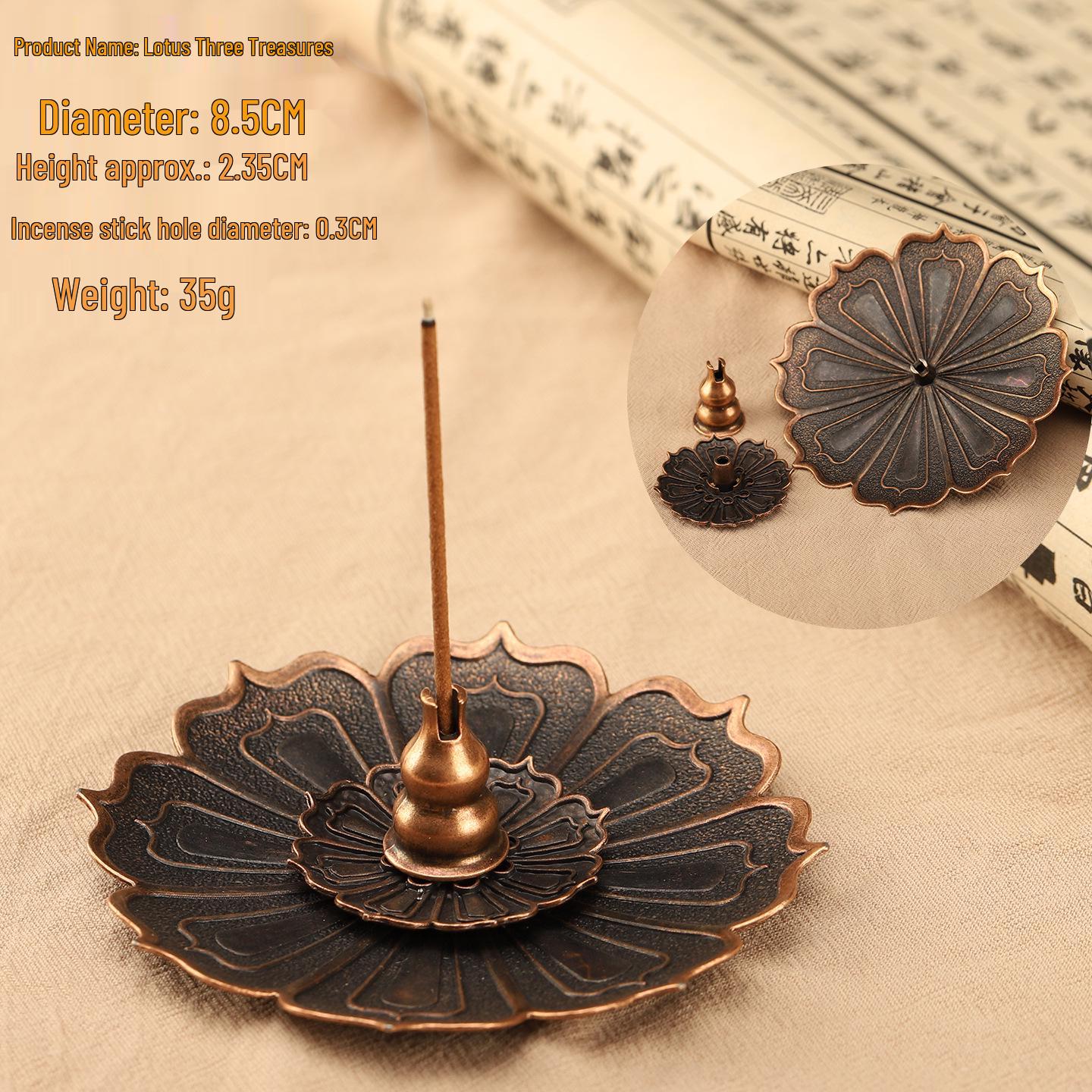 Alloy Lotus Incense Burner: Sandalwood Coil & Agarwood Stick Holder for Living Room