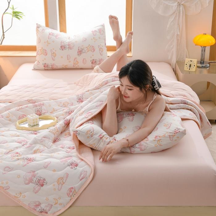 Pătură Nouă cu Imprimeu Floral de Primăvară Vară Moale Confortabilă Matlasată Pături Simple Duble Pătură pentru Pat Plapumă Tricotată Subțire