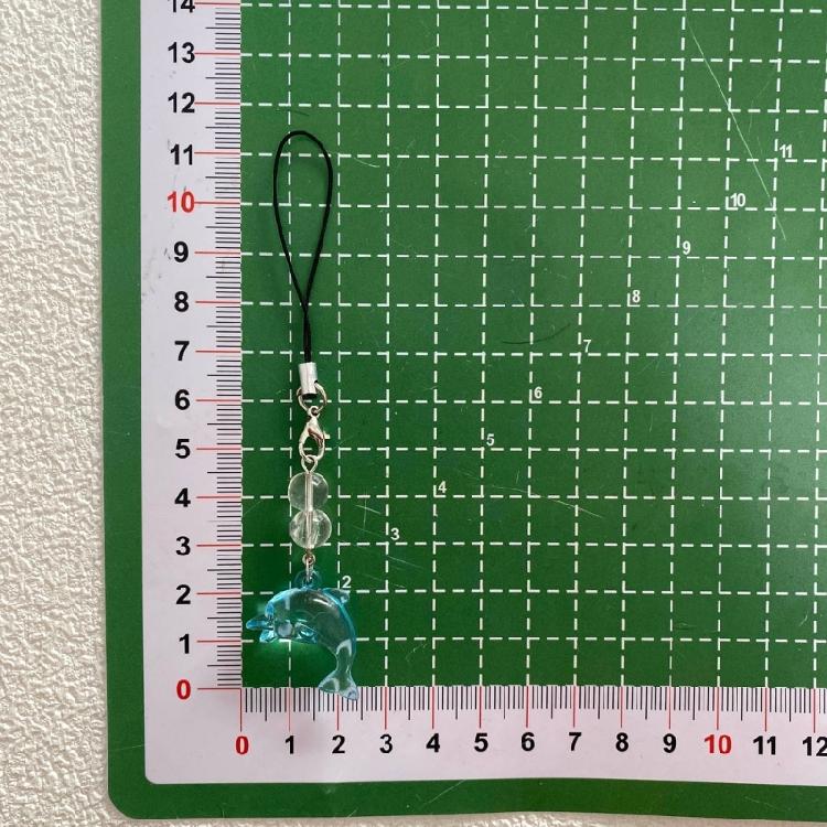 Elegant Blue Dolphin Phone Chain Charm Ornament Personalized Keyring Accessory
