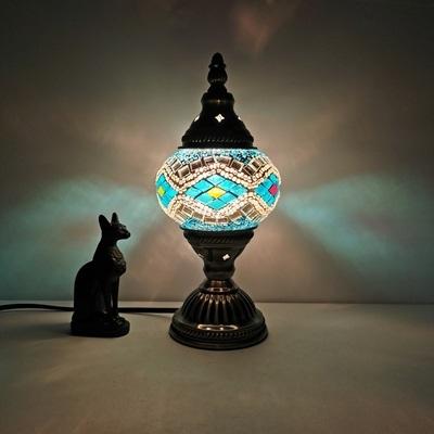 Lampada da Tavolo a Mosaico Turca Vintage Art Déco Fatta a Mano Lamparas De Mesa Vetro a Mosaico Romantica Luce da Letto Lamparas Con Mosaicos