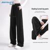 Jeanswest Women's High-Waisted Loose-Fit Wide-Leg Casual Trousers