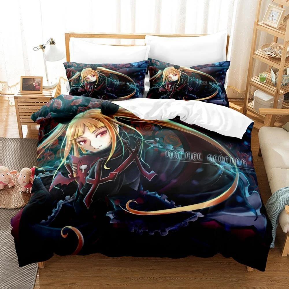 New Fashion 3D Printed Anime Game Blazblue Bedding Set Cartoons three-piece Set Adult Kid Bedroom Duvet Cover Sets Home Textiles