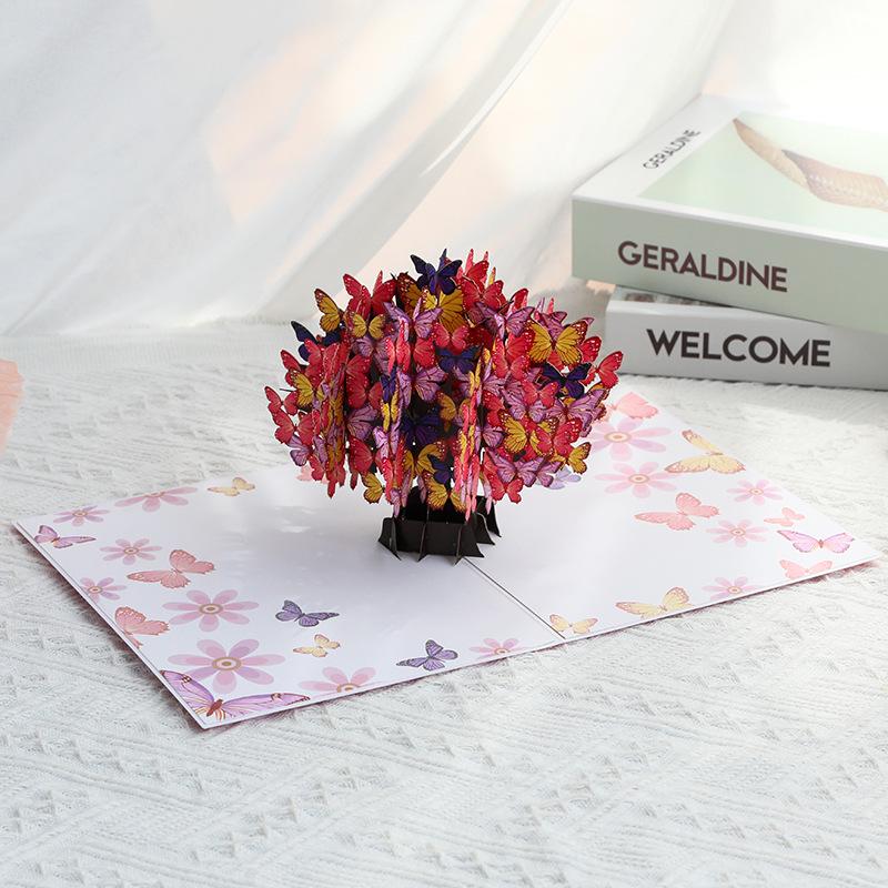 3D Pop-up Butterfly Tree Valentine's Day Greeting Card for Couples
