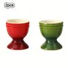 2/4/6pcs Ceramic Egg Cups Porcelain Colorful Egg Cups Stand Holder for Soft Boiled Eggs Breakfast Cooking Kitchen Egg Serving 2