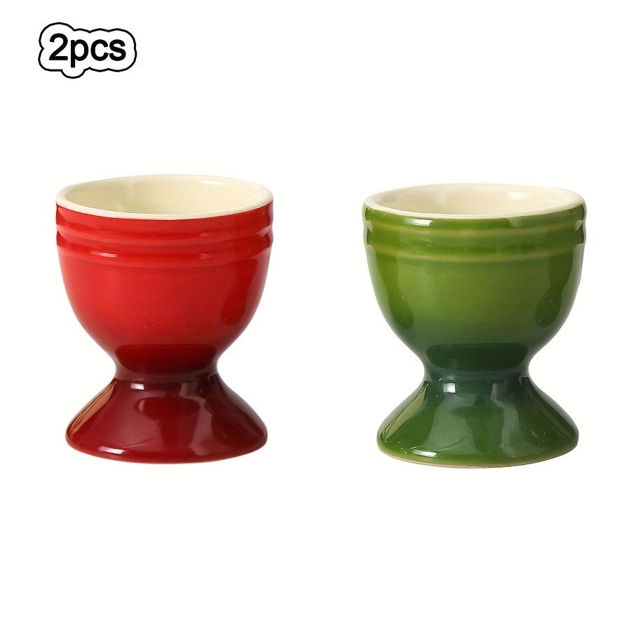 2/4/6pcs Ceramic Egg Cups Porcelain Colorful Egg Cups Stand Holder for Soft Boiled Eggs Breakfast Cooking Kitchen Egg Serving 2