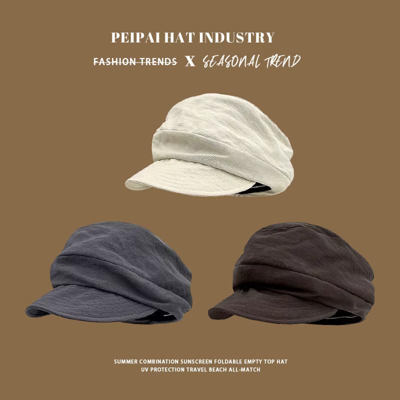 Artistic Beret Hat For Women With Sunshade And Breathable Mesh For Spring And Fall Wear
