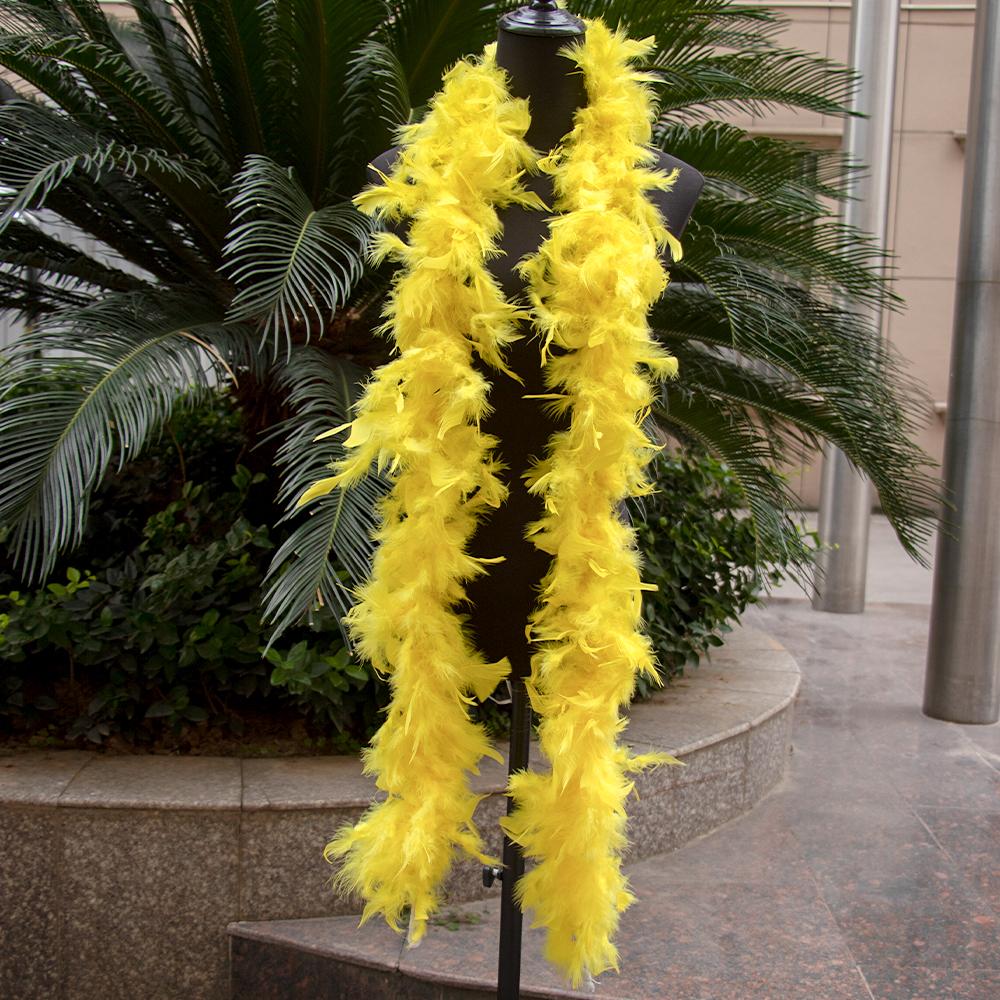 DIY 2Yards Fluffy Yellow Turkey Feather for Wedding Party Christmas Trees Decor Scarf 38-40g Marabou Boa Natural Plume Accessories