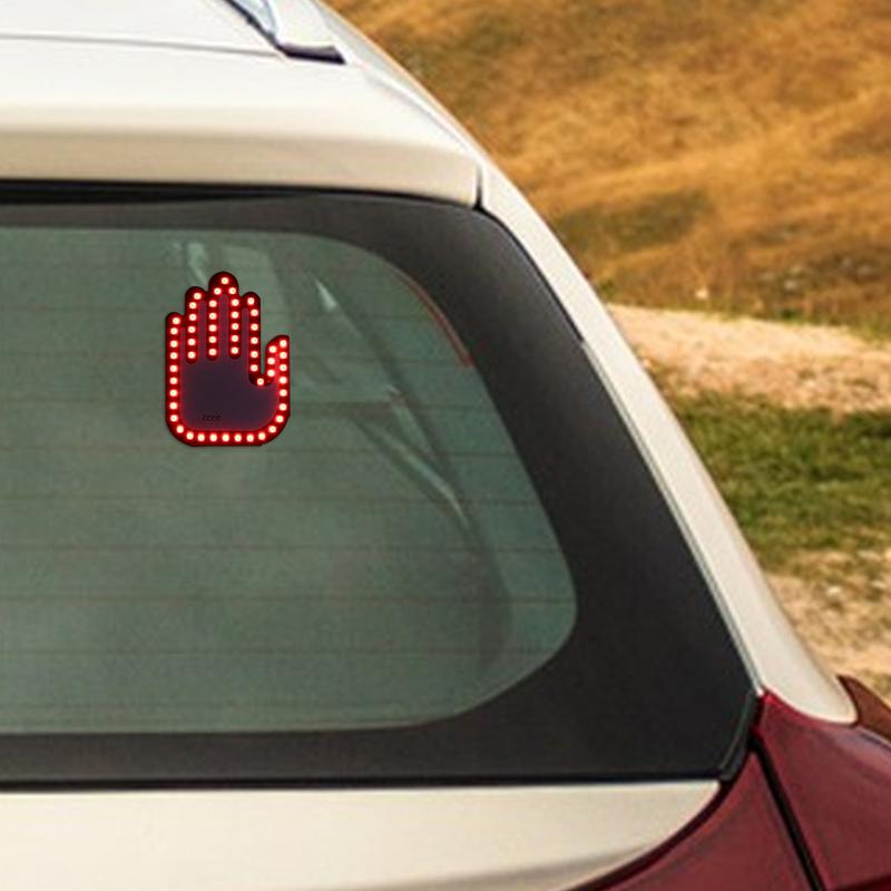Hand Light For Car Funny LED Hand Sign With Remote Rear Window Sign Funny Finger Vehicle Accessories For Automotive Truck