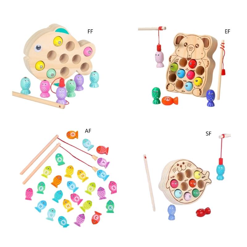 Magnetisches Angelspielzeug für Kinder Holz-Puzzle-Brettspielspielzeug Lernspielzeug Eltern-Kind-Handgeschicklichkeits-Aktivitätsspielzeug