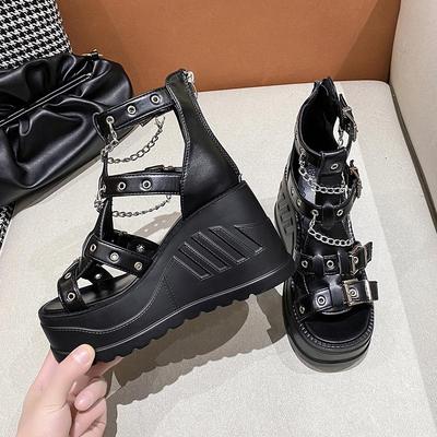 10CM Sommer Plateau Sandalen Damen High Heels Klobig Sexy Zehenfrei Sandalen Keile Gladiator Sneakers Damen Puck Style Stiefel