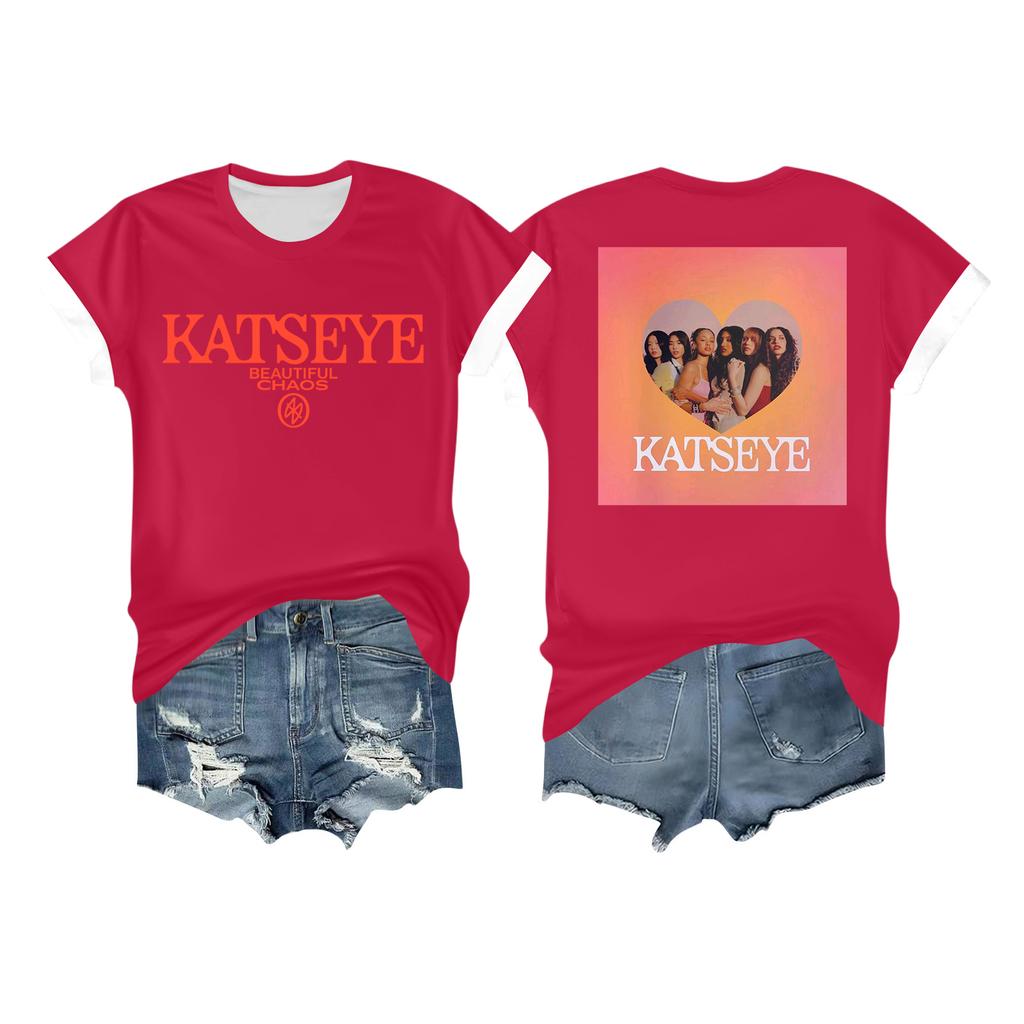 Women's Casual Printed T-shirt Round Neck Pullover Short Sleeve Top