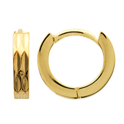 [M7279] - Gold Plated Hoop Earrings 'Choréographie' - 13 Mm 3 Mm