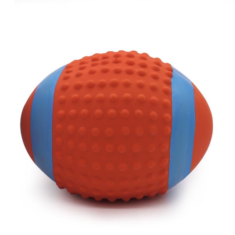Nice Pet voice toy dog grinding teeth bite resistant latex toy rugby ball football small dog training for home decoration