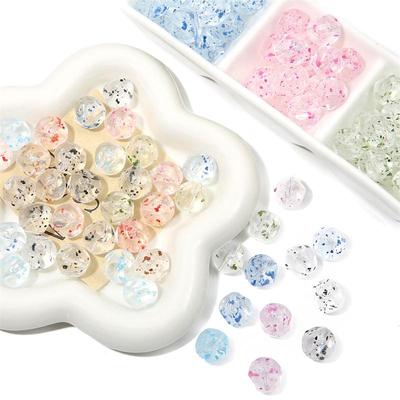 Acrylic Beads Oval Concave Style Dried Cherry Blossom Accessories for DIY