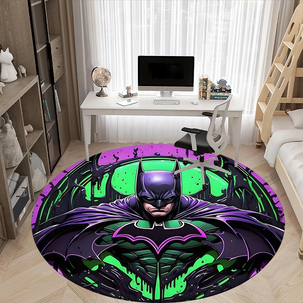 1 Peça Tapete Redondo de Escritório Batman, Para Sob Cadeiras de Escritório Quarto Sala de Estar Decoração de Casa, Decoração de Quarto, Disponível em Vários Tamanhos