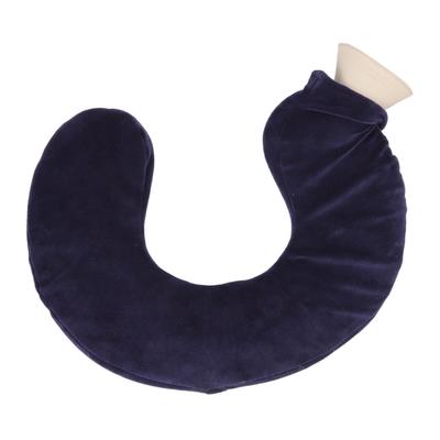 Borsa dell'acqua calda a forma di U Scaldacollo Gomma morbida Borsa dell'acqua calda con fodera in tessuto rimovibile Blu navy