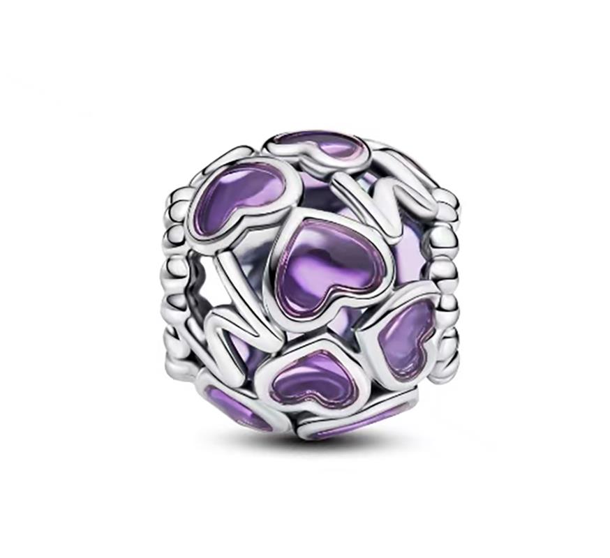 925 Silver Exquisite Hollowed-out Circular Flowers Bee Charm Pendant Suitable For Bracelet DIY Fashion Jewelry