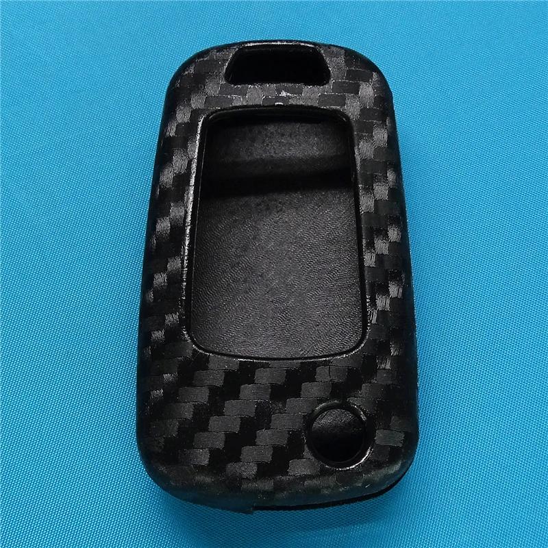 1 Pcs Carbon Fiber Silicone Car Key Cover For Chevrolet Camaro Malibu Cruze Aveo Trax Opel Astra Corsa Meriva Zafira Antara