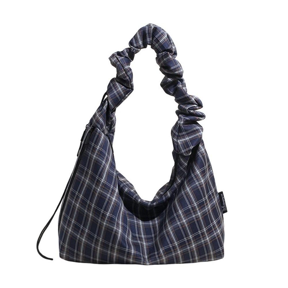 Japanese Plaid Shoulder Bag Vintage Women's Tote Bag Ins Plaid Crossbody Bag  Girls