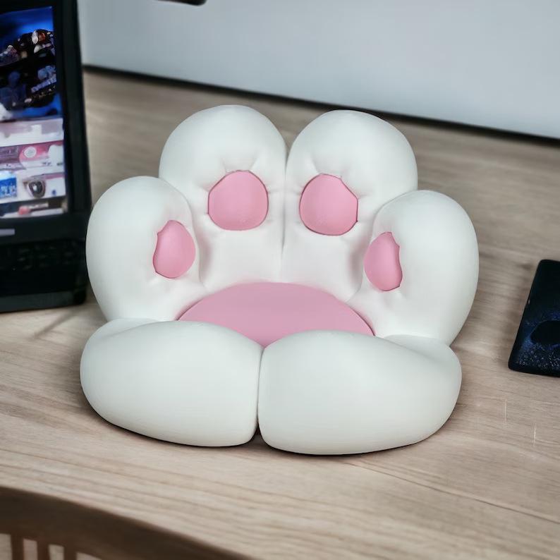 Cute Cat Paw Phone Holder: 3D Printed, Shockproof, Anti-shake, Multifunctional Stand for Easy Drama Watching.