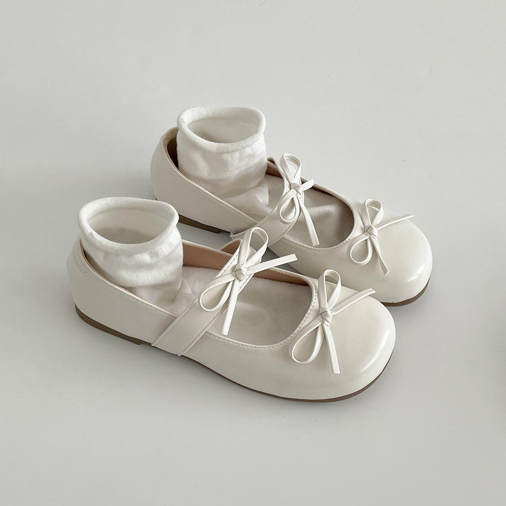 Red French Round Head Shallow Mouth Flat Sole Shoes Women's Summer 2025 New with Skirt Versatile Soft Sole Mary Jane Shoes