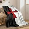 Red Templar Cross on Black and White print blanket soft and cozy perfect for the living room bed sofa or a nap,gift